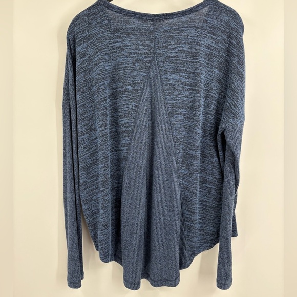 Rag & Bone Amelie Relaxed Long Sleeve Ribbed Tee in Blue Long Sleeve Size Medium - Picture 12 of 12